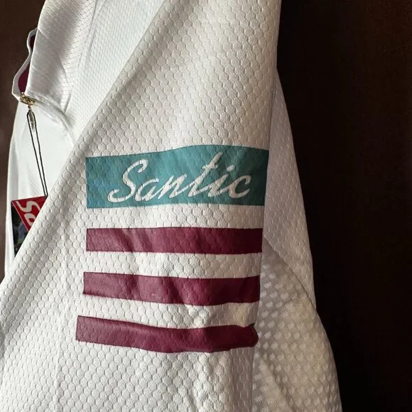 NWT Santic Olivia Women's S-2XL White Cycling Jersey Long Sleeve Full Zip, Rear - Picture 9 of 12